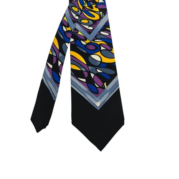 Rush Limbaugh No Boundaries Collection Silk Tie Abstract Multicolor Design Black - Picture 1 of 6